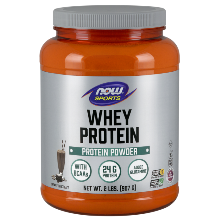 NOW Foods Whey Protein, Creamy Chocolate Powder - 2 lbs.