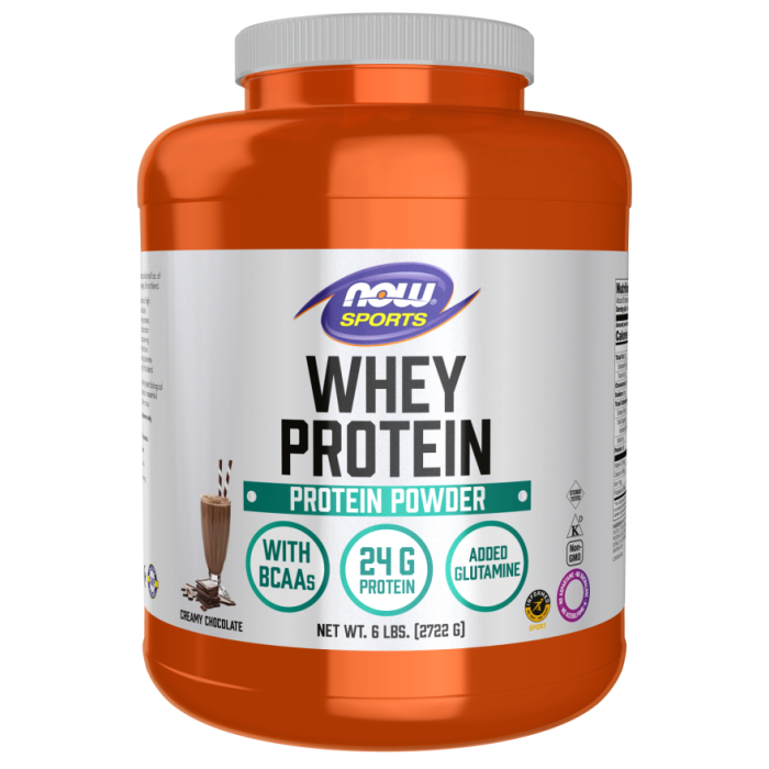 NOW Foods Whey Protein, Creamy Chocolate Powder - 6 lbs.