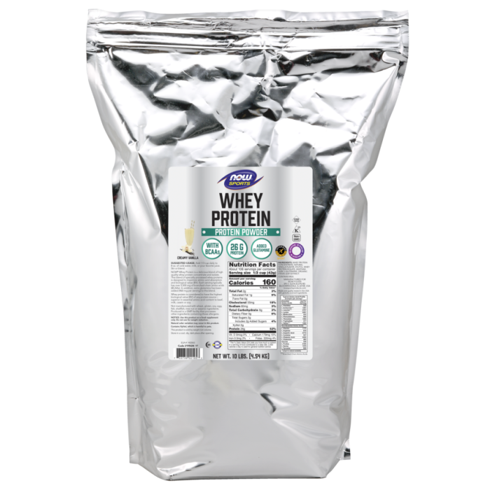 NOW Foods Whey Protein, Creamy Vanilla Powder - 10 lbs.