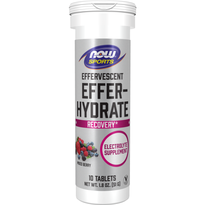 NOW Foods Effer-Hydrate Effervescent Mixed Berry - 10 Tablets/Tube