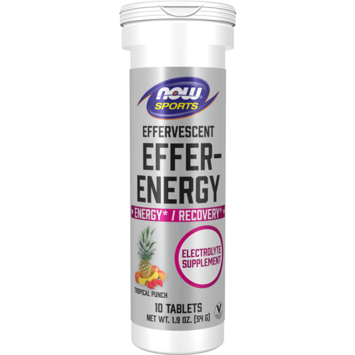 NOW Foods Effer-Energy Effervescent Tropical Punch - 10 Tablets/Tube