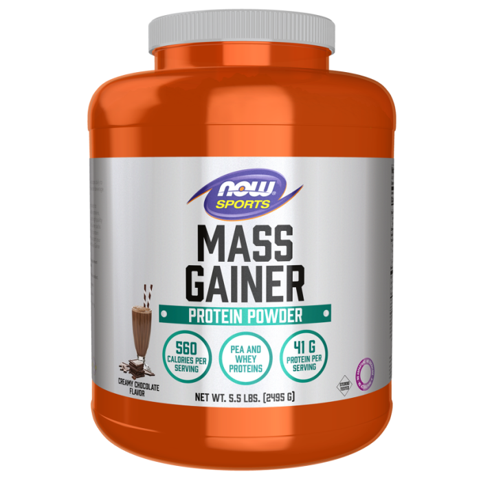 NOW Foods Mass Gainer Powder, Creamy Chocolate Flavor - 5.5 lbs.