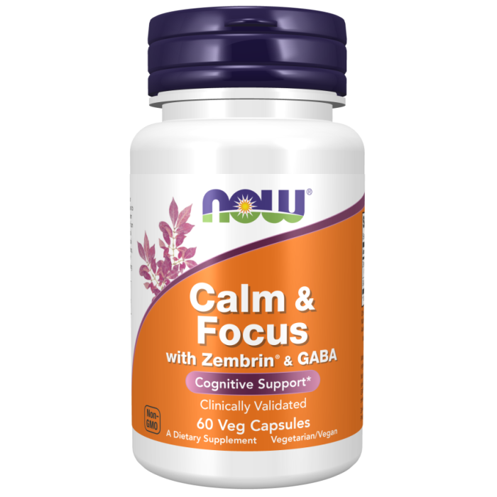 NOW Foods Calm & Focus with Zembrin® & GABA - 60 Veg Capsules