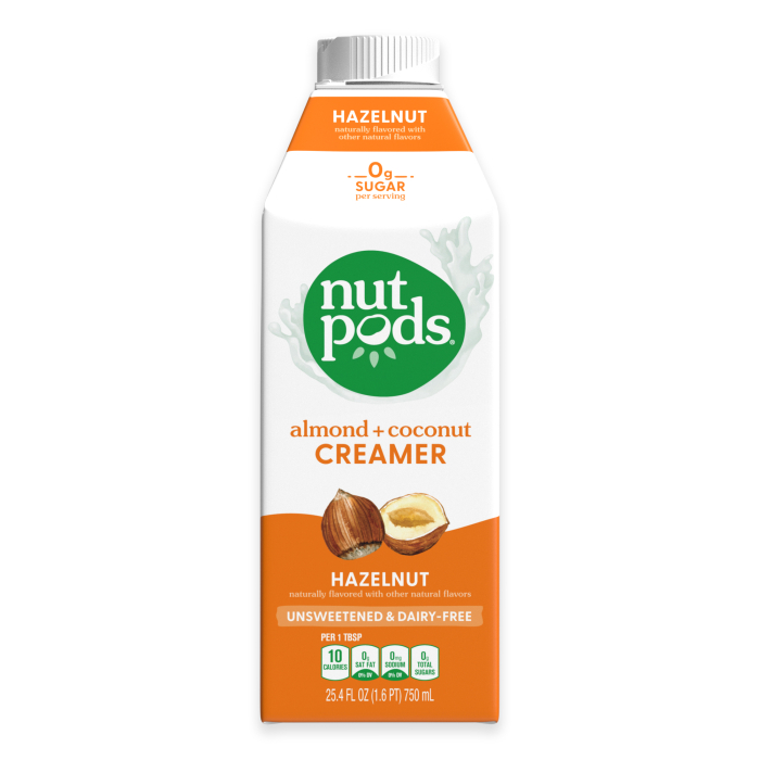 Nutpods Almonds + Coconut Creamer Hazelnut, 25.4 fl. oz.