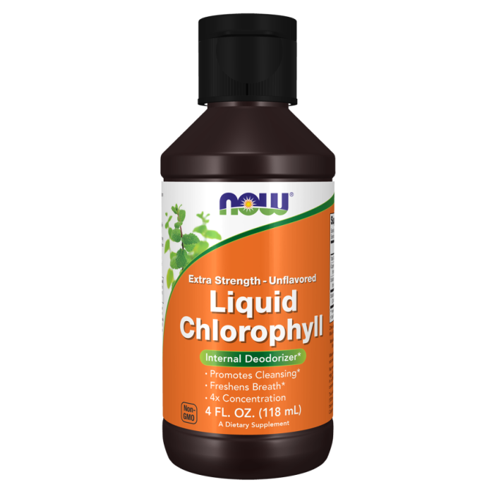 NOW Foods Chlorophyll Liquid, Extra Strength Unflavored - 4 fl. oz.