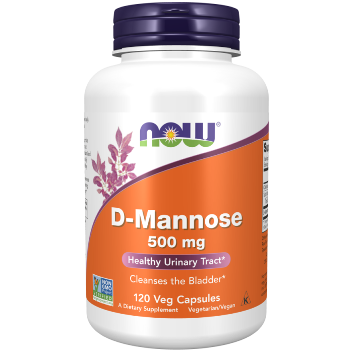 NOW Foods D-Mannose 500 mg - 120 Veg Capsules