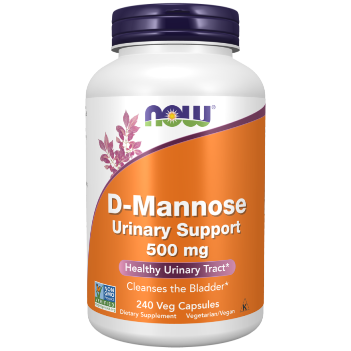 NOW Foods D-Mannose 500 mg - 240 Veg Capsules