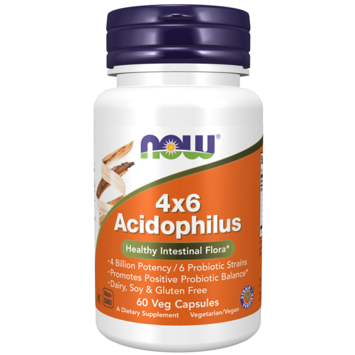 NOW Foods Acidophilus 4x6 - 60 Veg Capsules