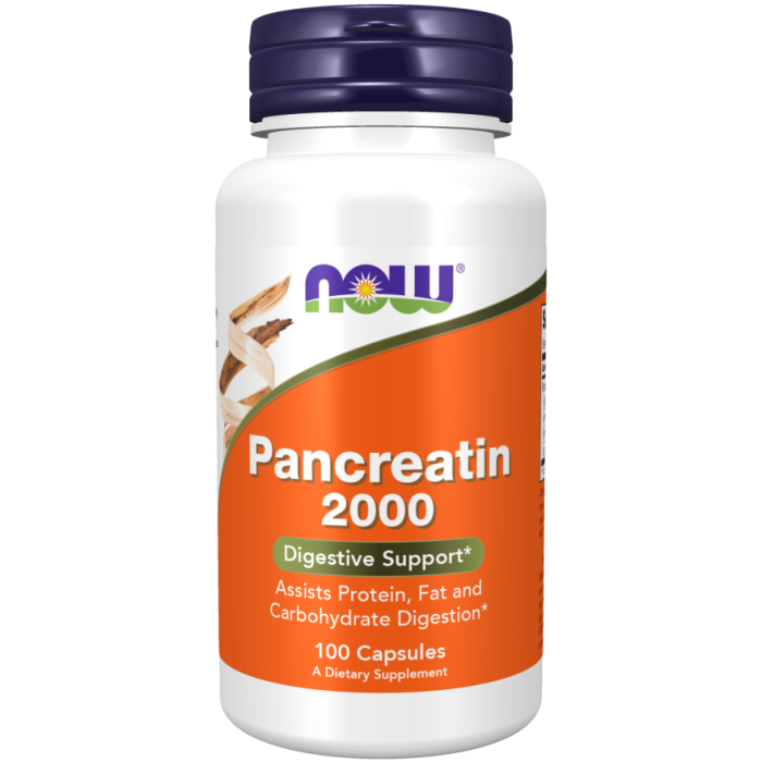 NOW Foods Pancreatin 2000 - 100 Capsules