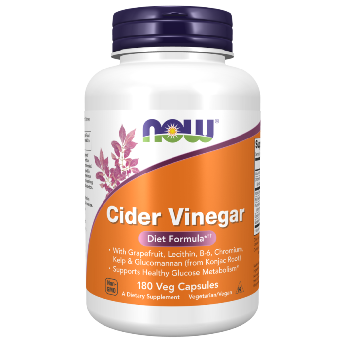 NOW Foods Cider Vinegar - 180 Veg Capsules