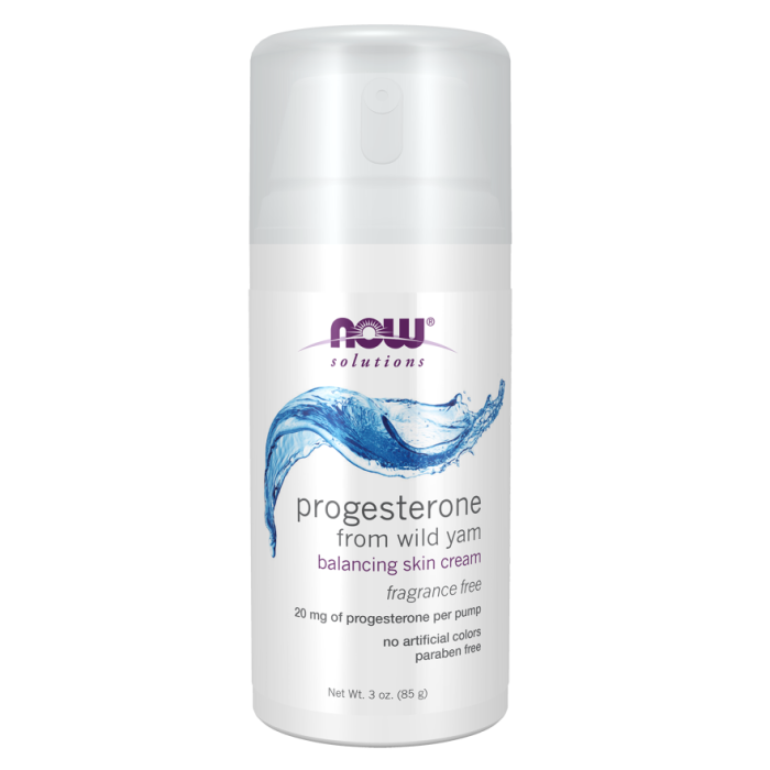 NOW Foods Progesterone from Wild Yam Balancing Skin Cream - 3 oz.