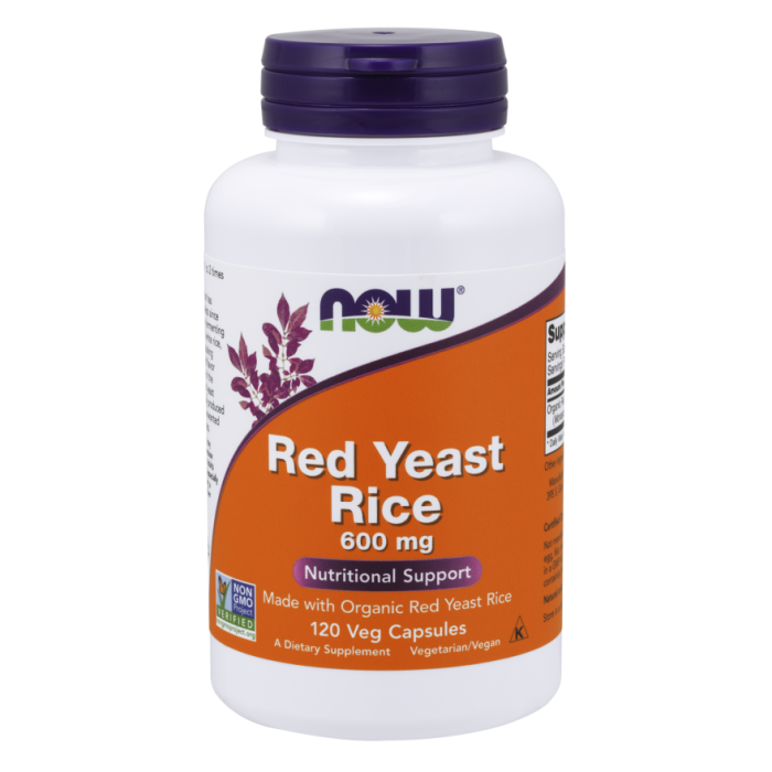 NOW Foods Red Yeast Rice 600 mg - 120 Veg Capsules