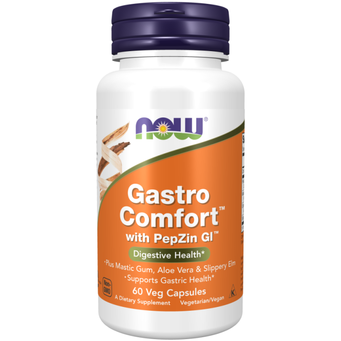 NOW Foods Gastro Comfort™ with PepZin GI™ - 60 Veg Capsules