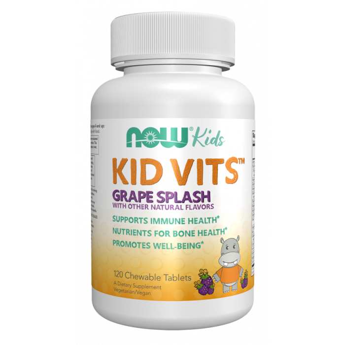 NOW Foods Kid Vits™ Grape Splash - 120 Chewable Tablets