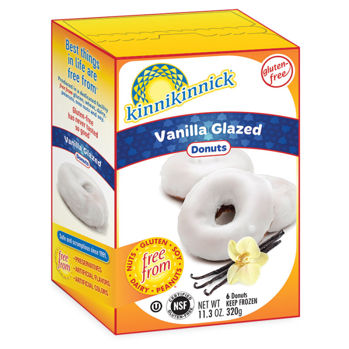 Kinnikinnick Vanilla Glazed Donuts, 6 Count