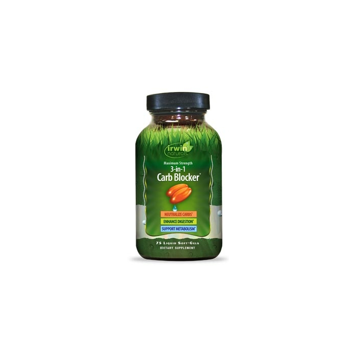 Irwin Naturals Maximum Strength 3-in-1 Carb Blocker, 75 Softgels