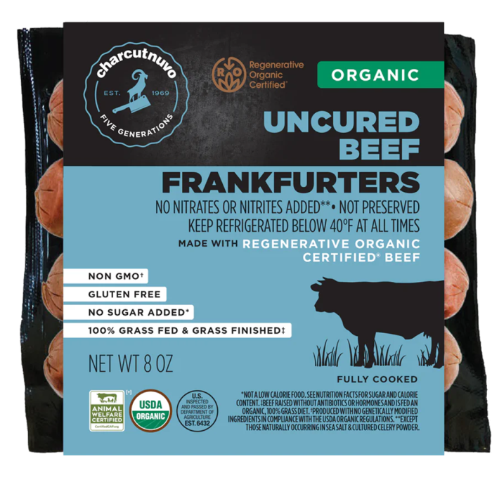 Charcutnuvo ROC Uncured Beef Frankfurters - Front view