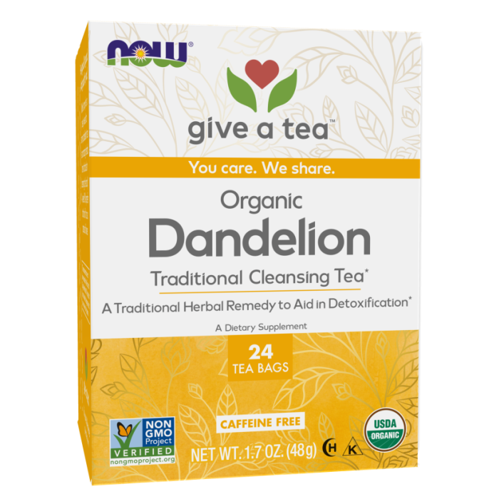 NOW Foods Dandelion Tea, Organic - 24 Tea Bags