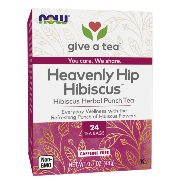 NOW Foods Heavenly Hip Hibiscus™ - 24 Tea Bags - Front view