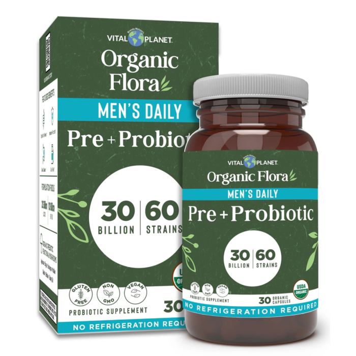 Vital Planet Organic Flora Men’s Daily Probiotic - Front view