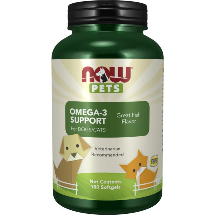 NOW Foods Omega-3 Support - 180 Softgels for Pets
