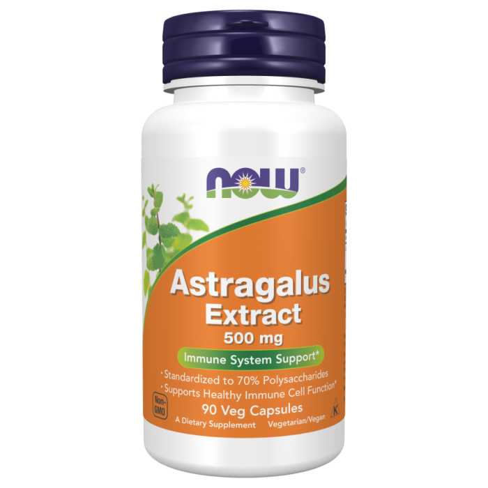 NOW Foods Astragalus Extract 500 mg - 90 Veg Capsules