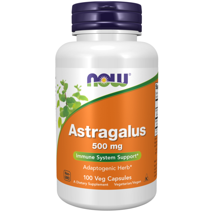 NOW Foods Astragalus 500 mg - 100 Veg Capsules