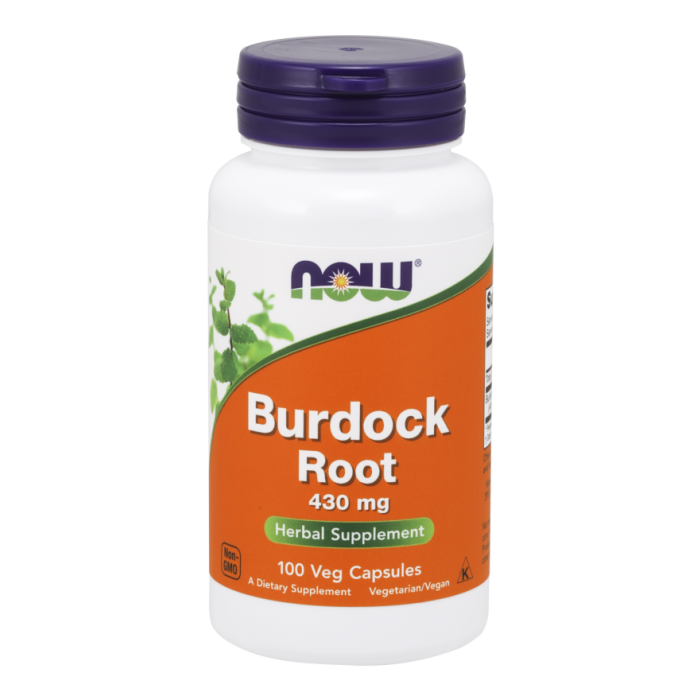 NOW Foods Burdock Root 430 mg - 100 Veg Capsules