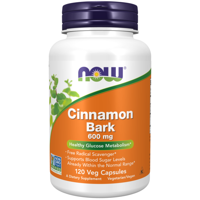 NOW Foods Cinnamon Bark 600 mg - 120 Veg Capsules