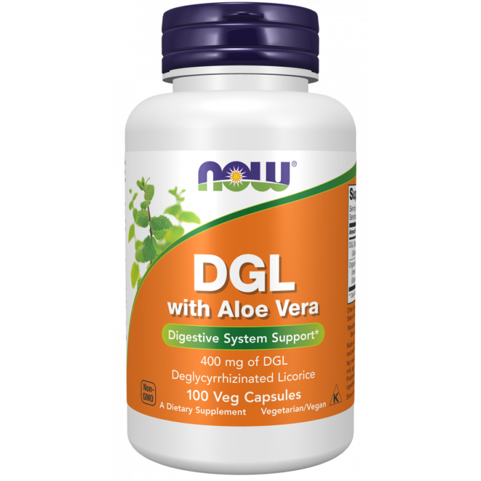 NOW Foods DGL with Aloe Vera - 100 Veg Capsules