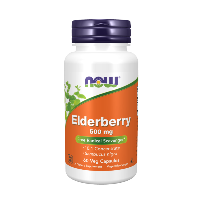 NOW Foods Elderberry 500 mg - 60 Veg Capsules