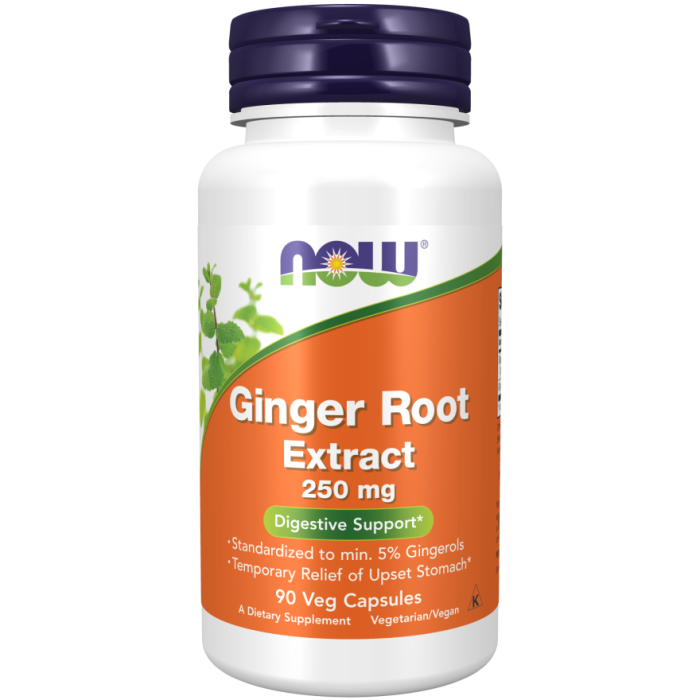 NOW Foods Ginger Root Extract 250 mg - 90 Veg Capsules