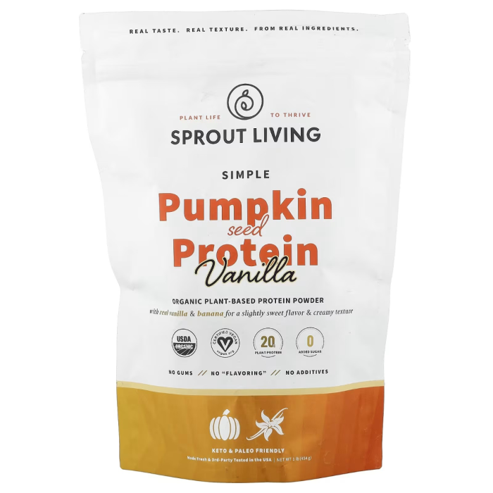 Sprout Living Organic Pumpkin Seed Protein Vanilla - Front view