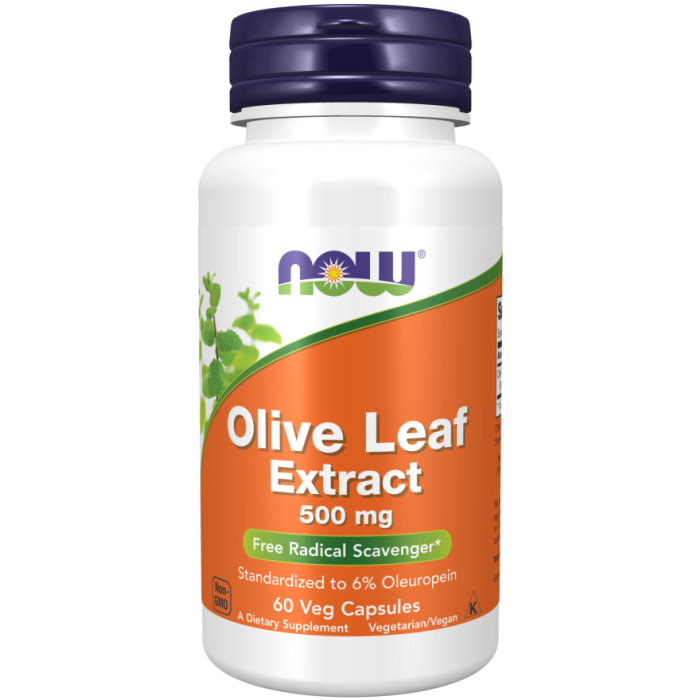 NOW Foods Olive Leaf Extract 500 mg - 60 Veg Capsules