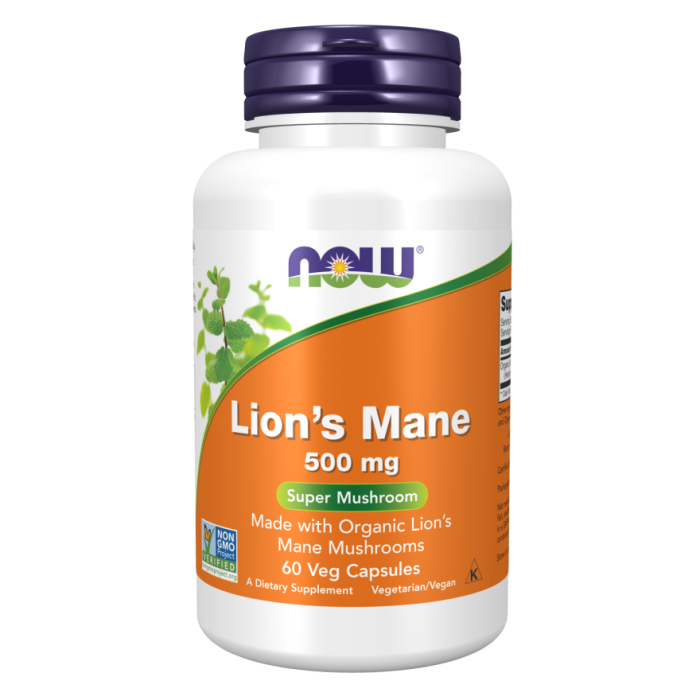 NOW Foods Lion's Mane 500 mg - 60 Veg Capsules