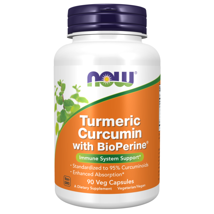 NOW Foods Turmeric Curcumin with BioPerine® - 90 Veg Capsules