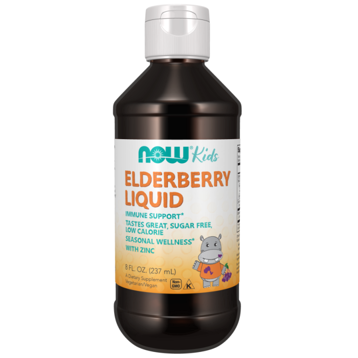 NOW Foods Elderberry Liquid for Kids - 8 fl. oz.