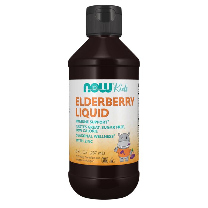 NOW Foods Elderberry Liquid for Kids - 8 fl. oz.