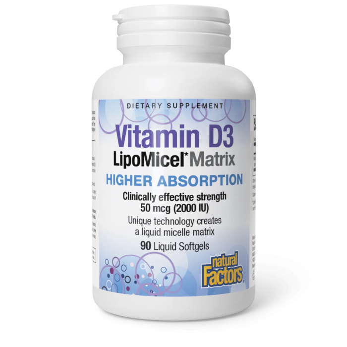 Natural Factors Vitamin D3 LipoMicel Matrix - Front view