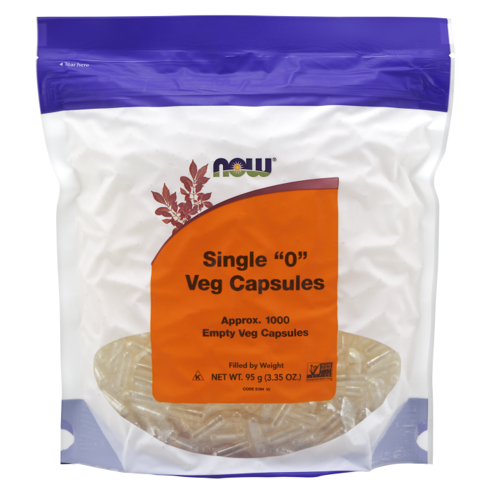 NOW Foods Empty Capsules, Vegetarian, Single "0" - 1000 Veg Capsules