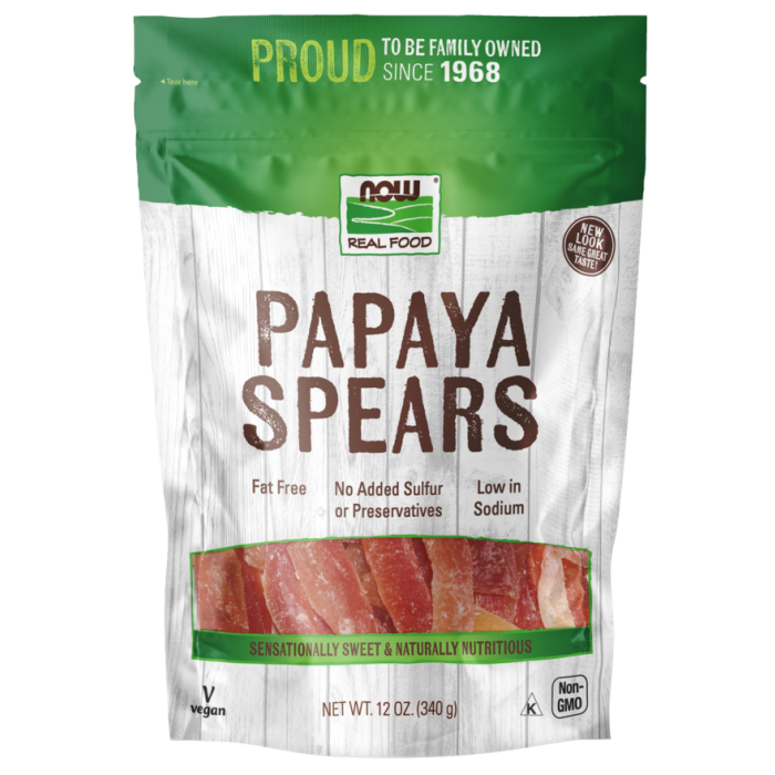 NOW Foods Papaya Spears- 12 oz