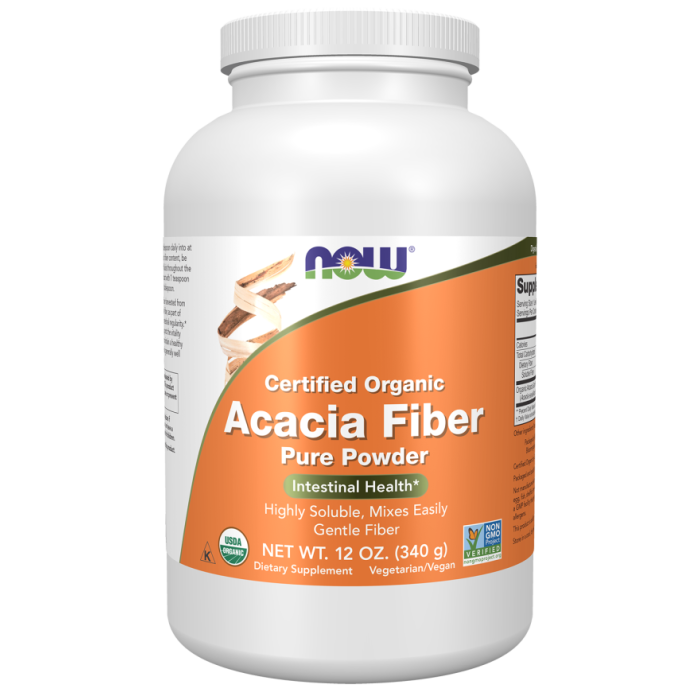 NOW Foods Acacia Fiber, Organic Powder - 12 oz.