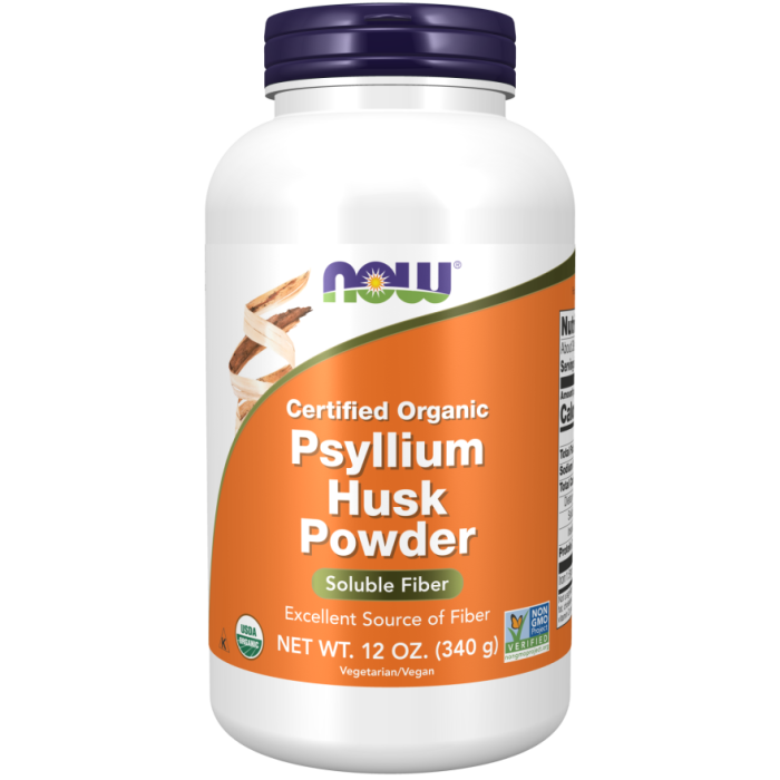 NOW Foods Psyllium Husk Powder, Organic - 12 oz.