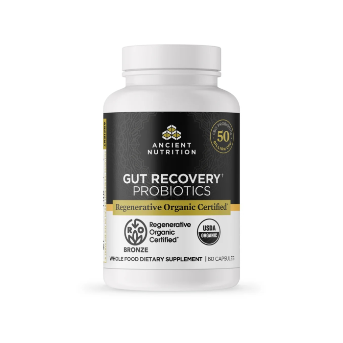 Ancient Nutrition Regenerative Organic Certified Gut Recovery Probiotics - Front view