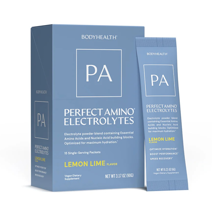 BodyHealth Perfect Amino Electrolytes Lemon Lime Packets - Front view