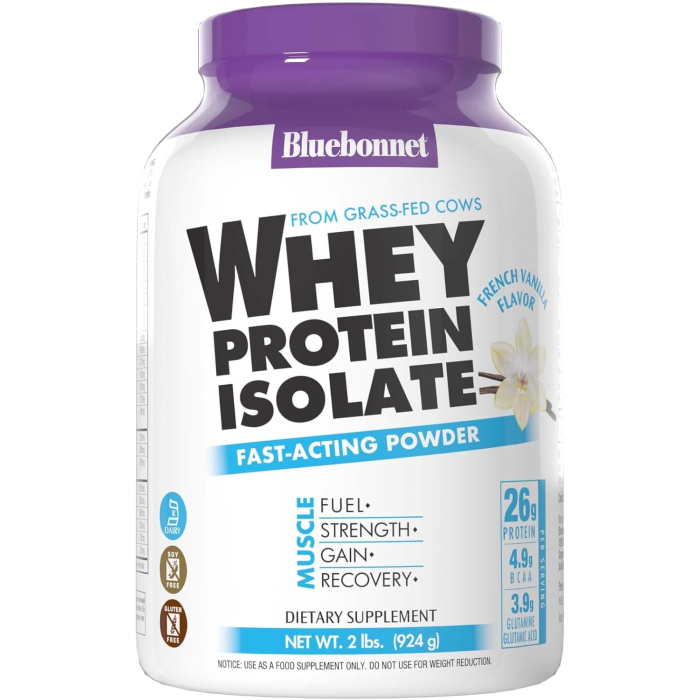Bluebonnet Whey Protein Isolate Vanilla, 2 lbs.