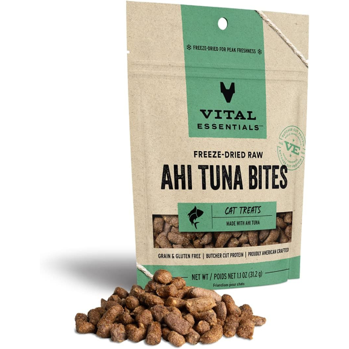 Vital Essentials Freeze-Dried Raw Ahi Tuna Bites Cat Treats, 1.1 oz.