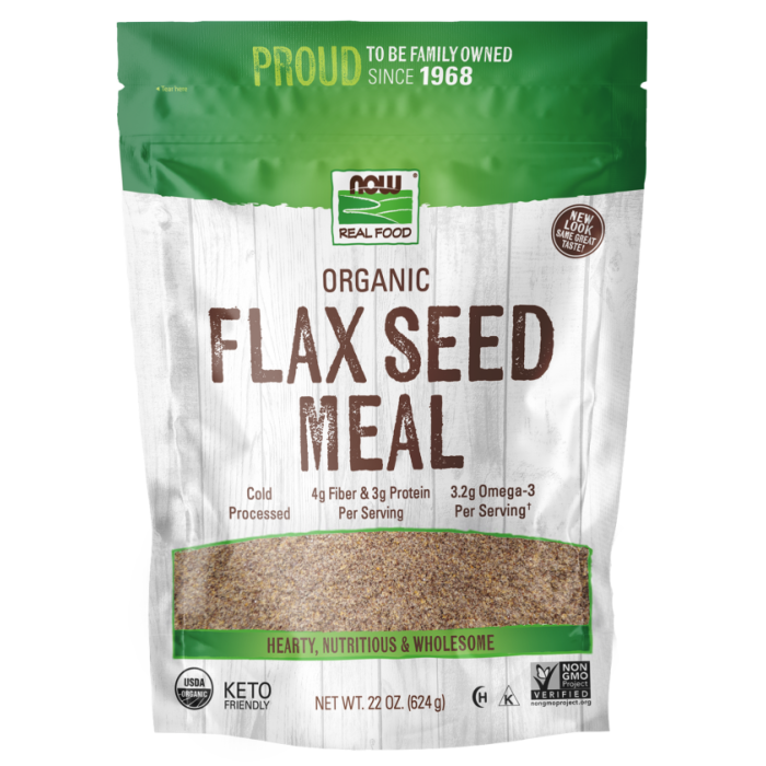 NOW Foods Flax Seed Meal, Organic - 22 oz.