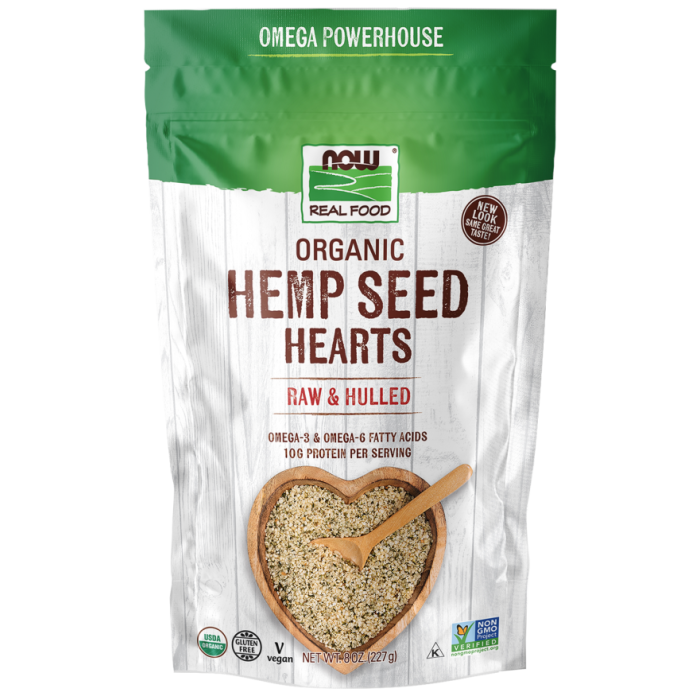 NOW Foods Hemp Seed Hearts, Organic - 8 oz.