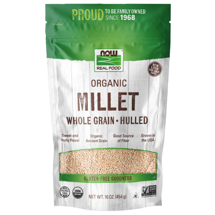 NOW Foods Millet, Organic - 16 oz.